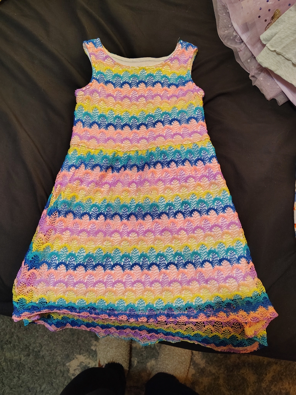 wonder nation Multicolor Crochet Sundress - Pink Blue Yellow